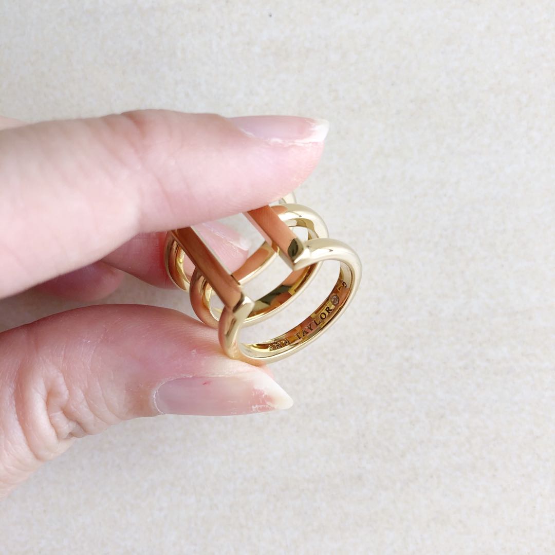 Ann Taylor Gold Plated Open Ring Size 5
