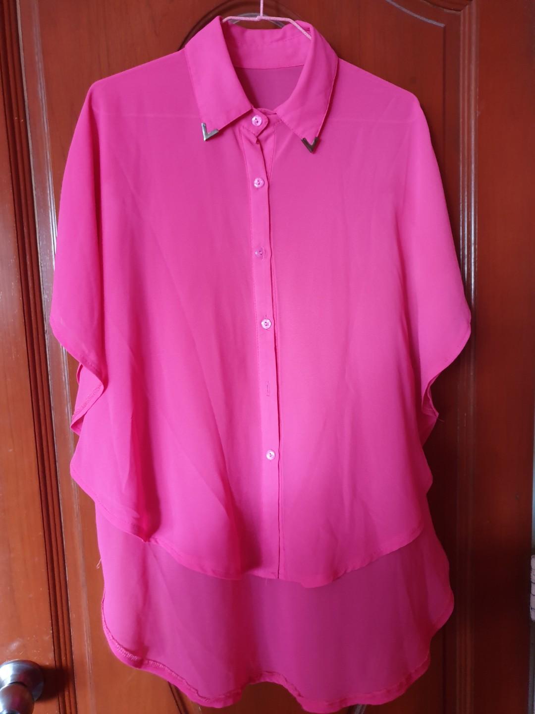 pink batwing top
