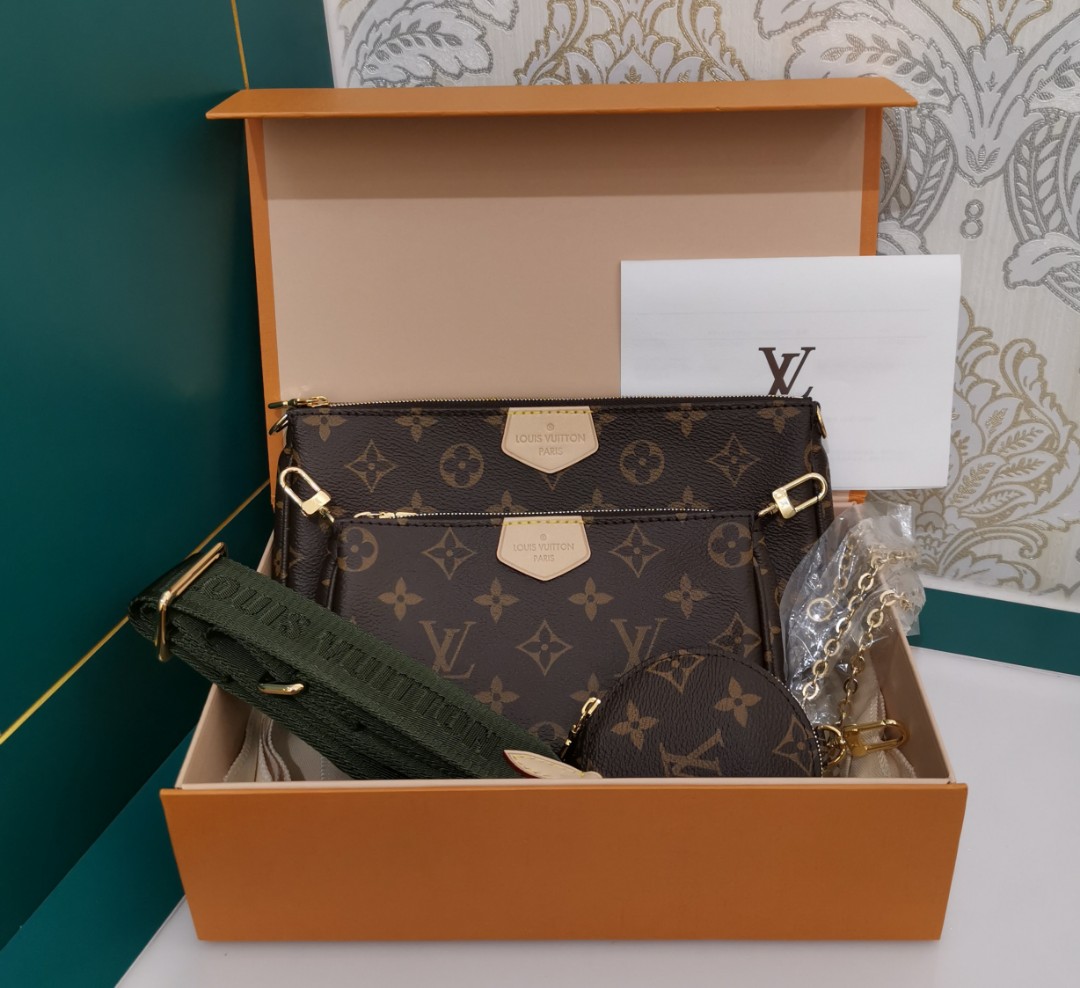 BNIB LOUIS VUITTON Multi Pochette Accessories Kaki Green Bandouliere STRAP  ONLY!