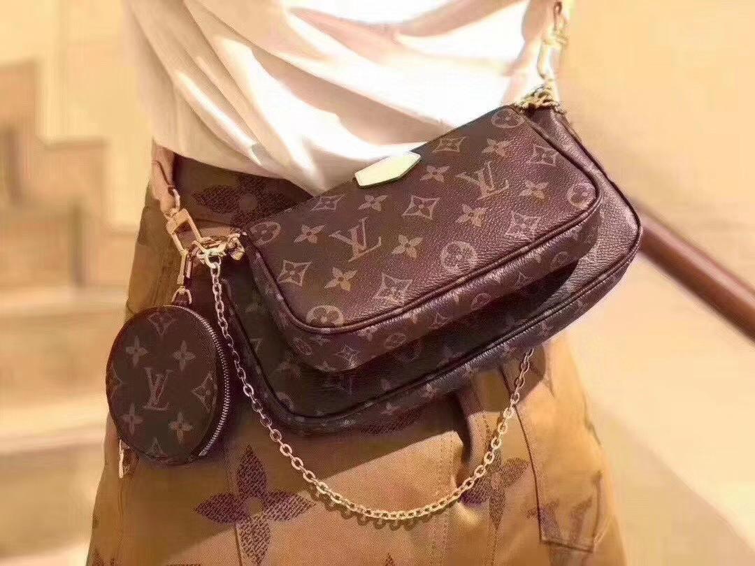 BNIB LOUIS VUITTON Multi Pochette Accessories Kaki Green