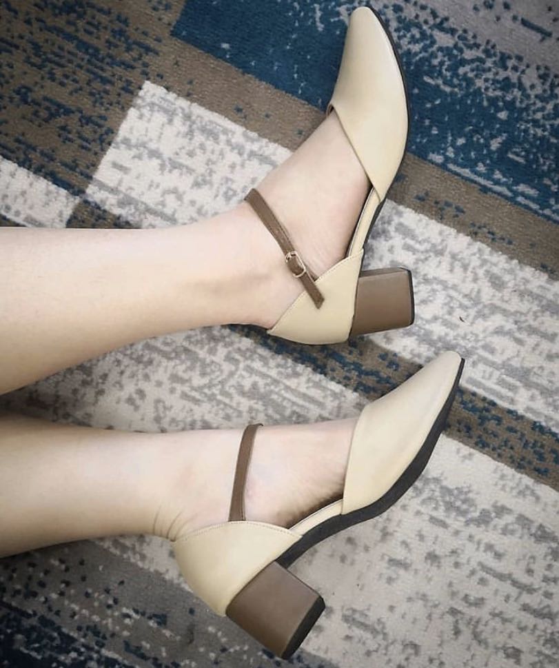 cream pointed heels