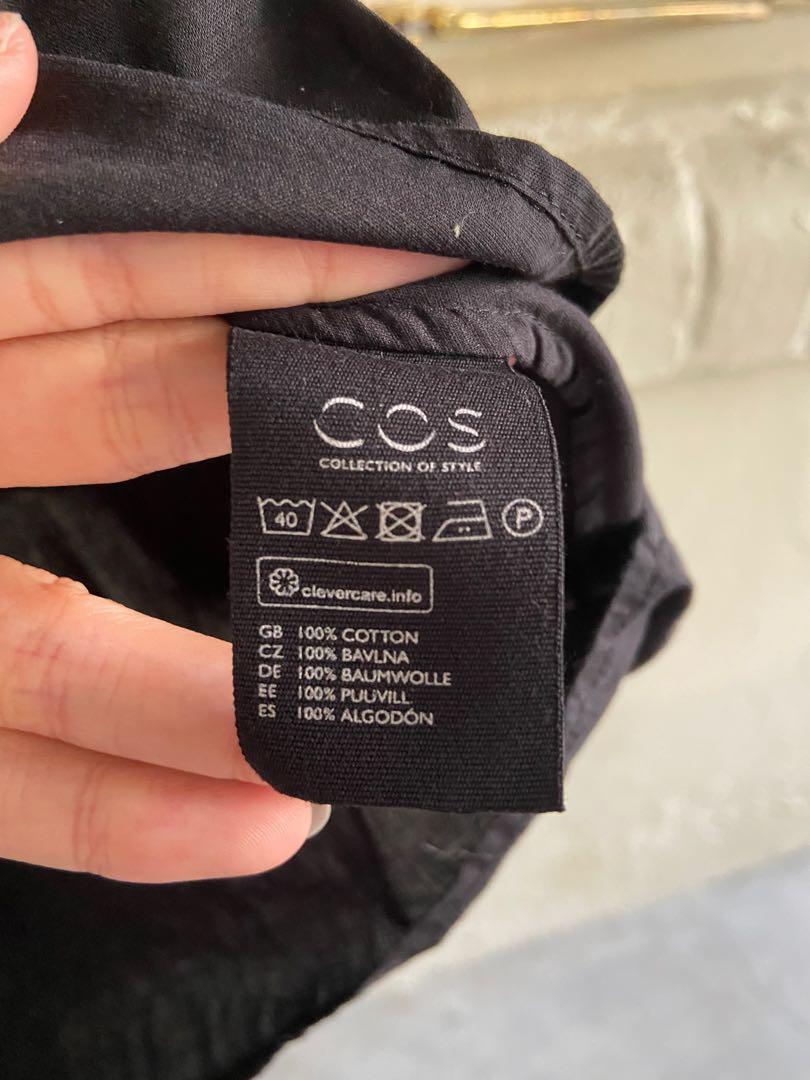COS front gathered black artist smock top