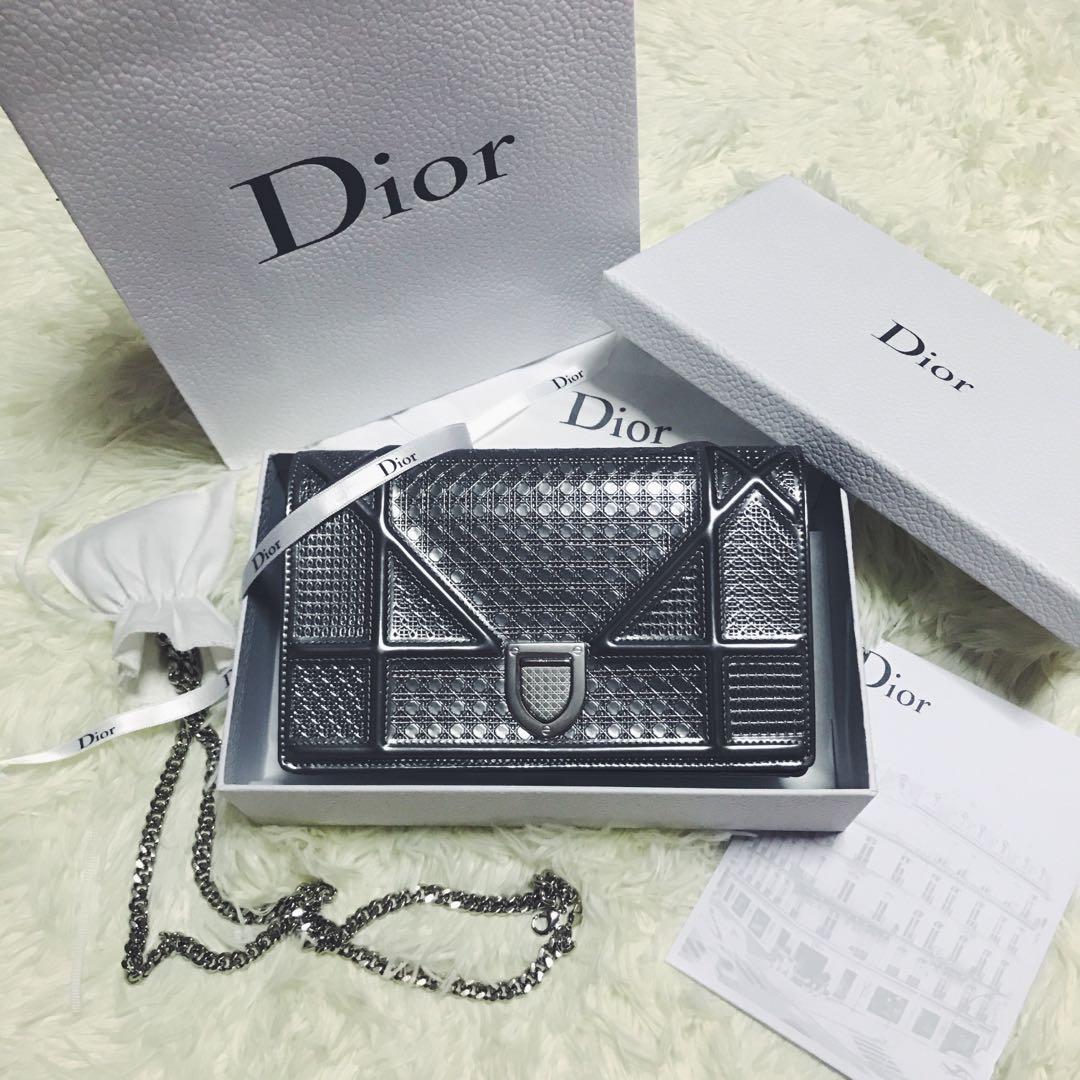 Christian Dior Diorama Wallet On Chain  Black Crossbody Bags Handbags   CHR298238  The RealReal