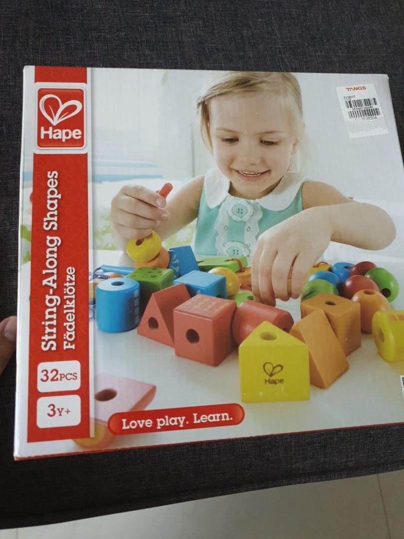 Hape String along shapes Babies Kids Infant Playtime on Carousell