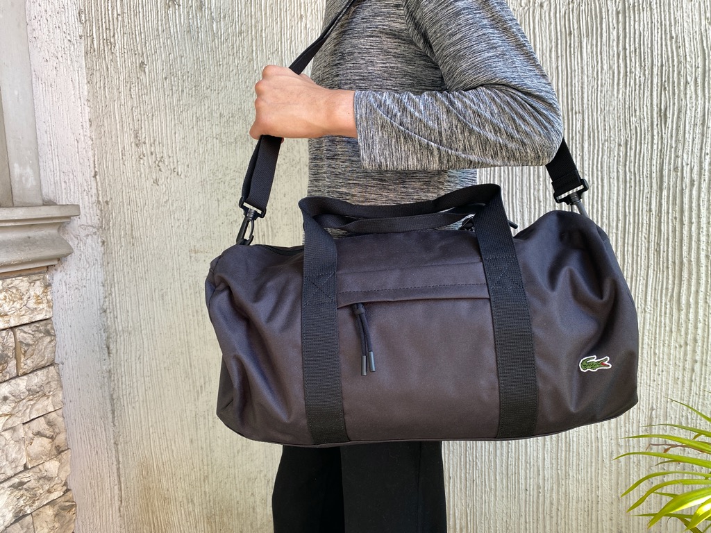 Lacoste Zippered Neocroc Duffle Bag Black, Men's Fashion, Bags, Sling