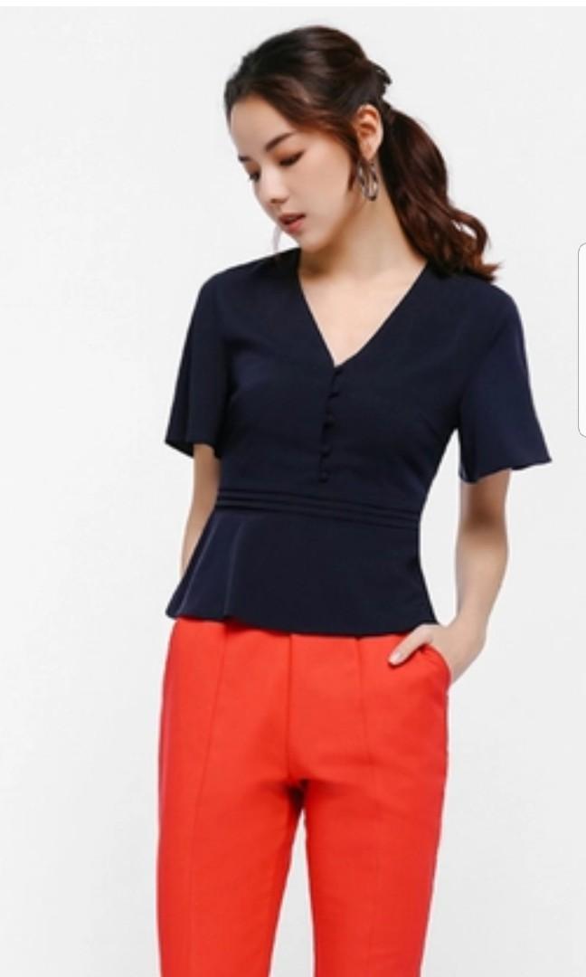 Flutter sleeve peplum top clearance