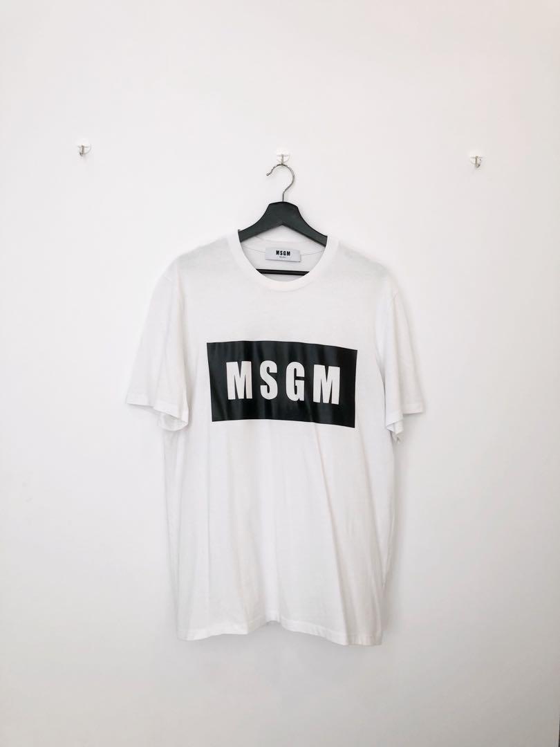 MSGM Logo Tee (Category: Tshirts & Polo Shirts) located in Singapore. Submitted by sleepkid (Listing ID 283843692, Image 1). Description: Size: M Condition: 9/10 Selling to clear space 100% Authentic or else I'll eat the tee DM for fast deal! .