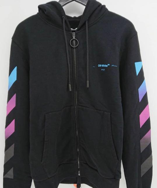 Off white gradient zip hoodie on sale