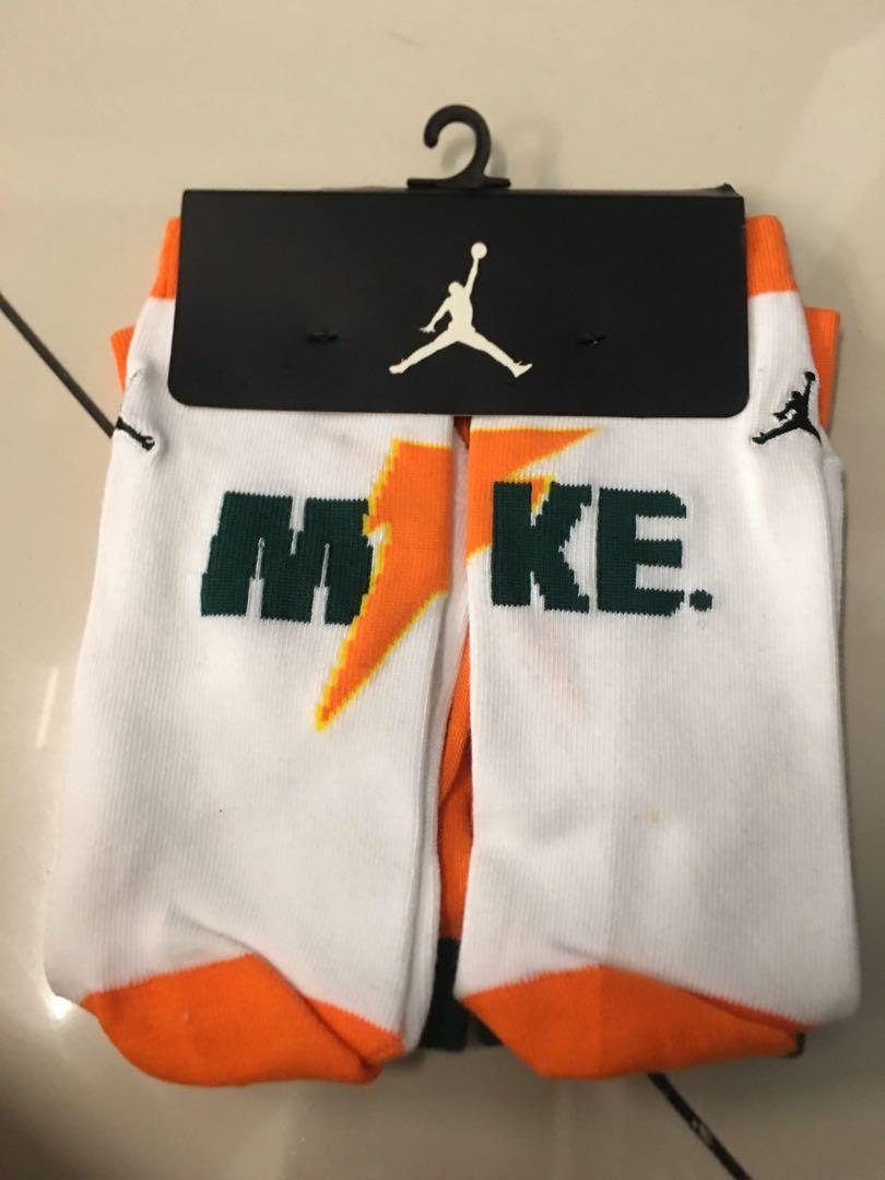 RARE 2 pairs Original Nike Jordan x Gatorade Like Mike socks size 3Y 5Y and 5Y 7Y Men s Fashion Watches Accessories Socks on Carousell