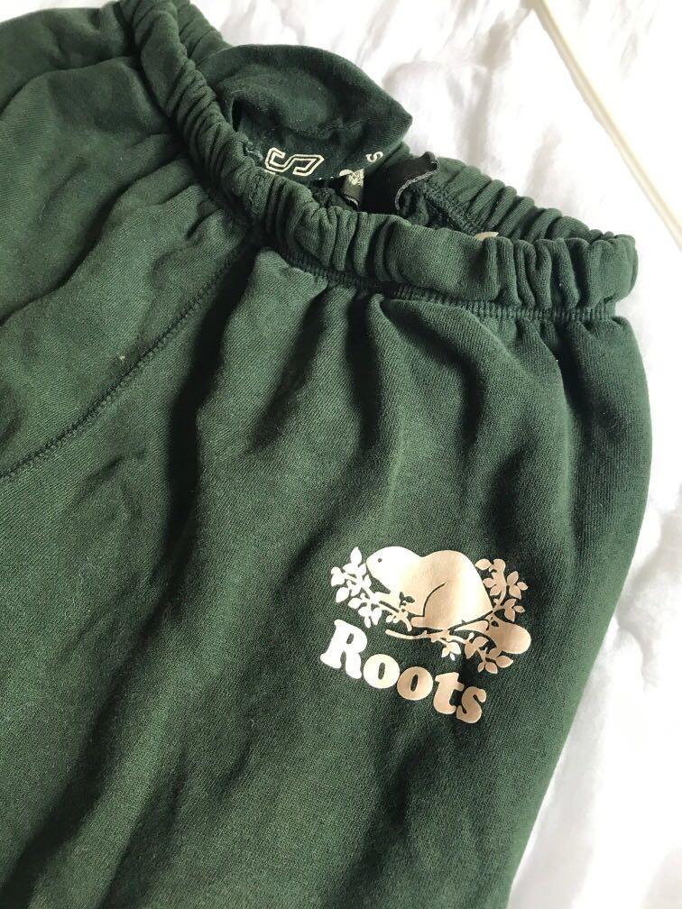 Roots Army Green Sweatpants, Women's Fashion, Clothes on Carousell