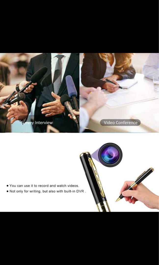 Spy Pen Camera Recording and Audio! For Security, Work and School!