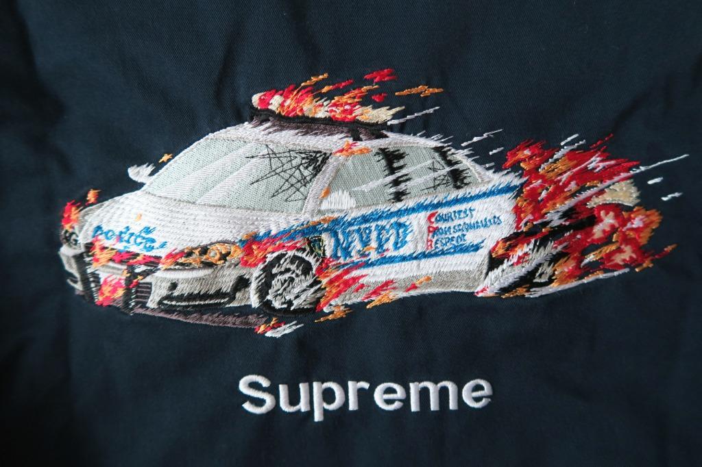 Supreme Cop Car Embroidered Work Jacket, Men's Fashion, Coats