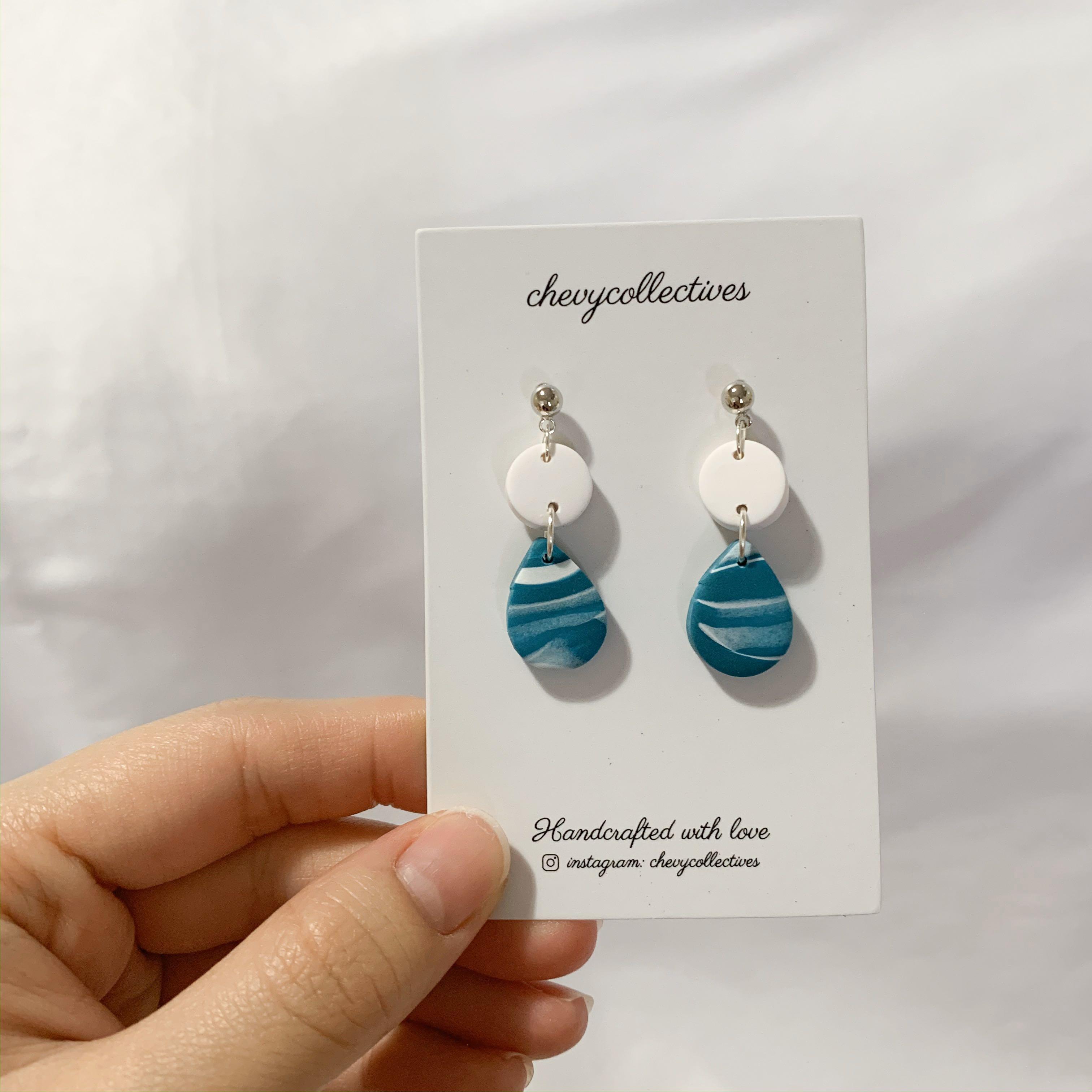 Turquoise outlet clay earrings