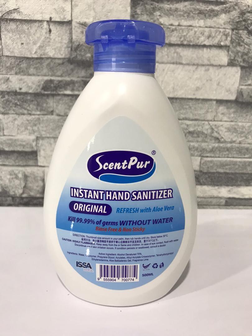 (Wholesale) SCENTPUR INSTANT HAND SANITIZER GEL (500ml) 100 Hospital