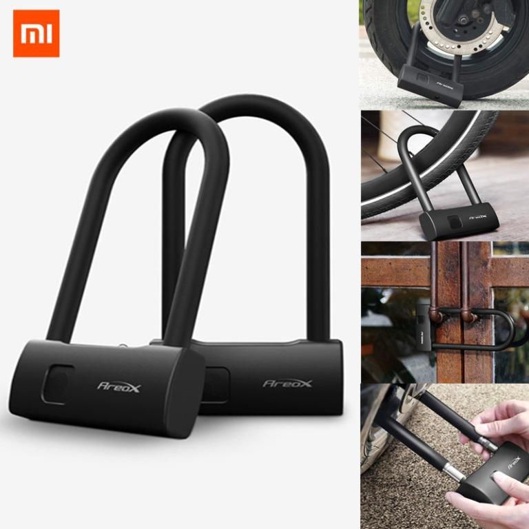 Latest Xiaomi AreoX U8 Smart Fingerprint U lock Anti theft Bicycle Motorcycle Password Waterproof Finger Print Areox Smart Fingerprint U Lock Bicycle