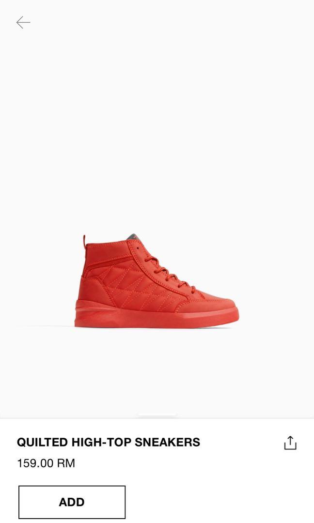 Zara red deals high top sneakers