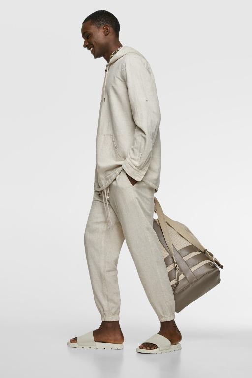 Zara linen best sale joggers