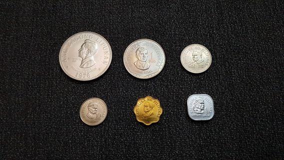 1976 - Brilliant Uncirculated - 6 coin set Ang Bagong Lipunan Series (ABL)