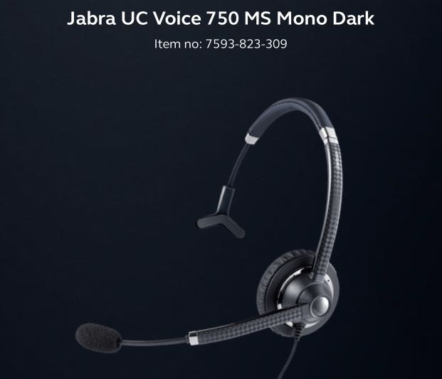 100% new Jabra Voice 750 headset Mono 適合Lync