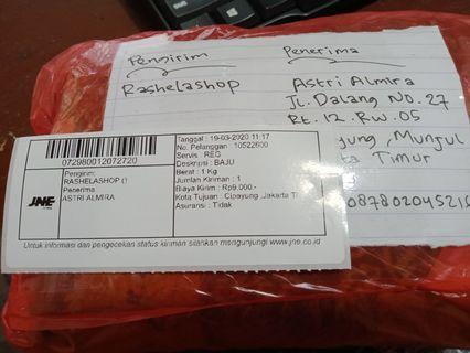 Alhamdulilah orderan pertama bukti pengiriman 🙏