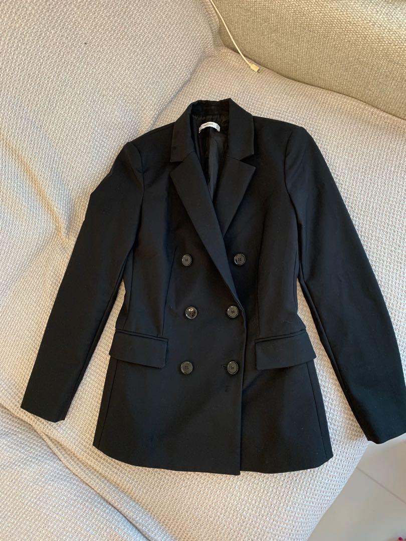 70 Price Mango Blazer Jacket Coat Top Size 34 Uk 6 8 Xs Black