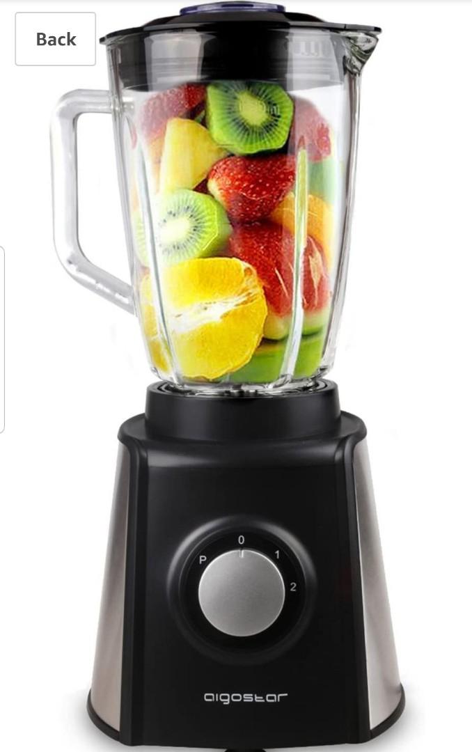 Aigostar Black Windmill 30JPM MultiFunction Glass Jug Blender