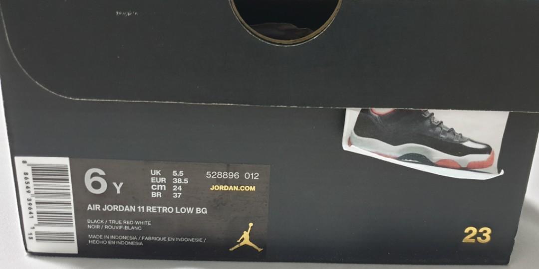 Red jordan 11 best sale size 6
