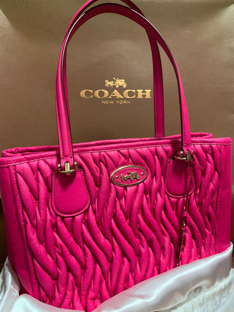 hot pink coach tote