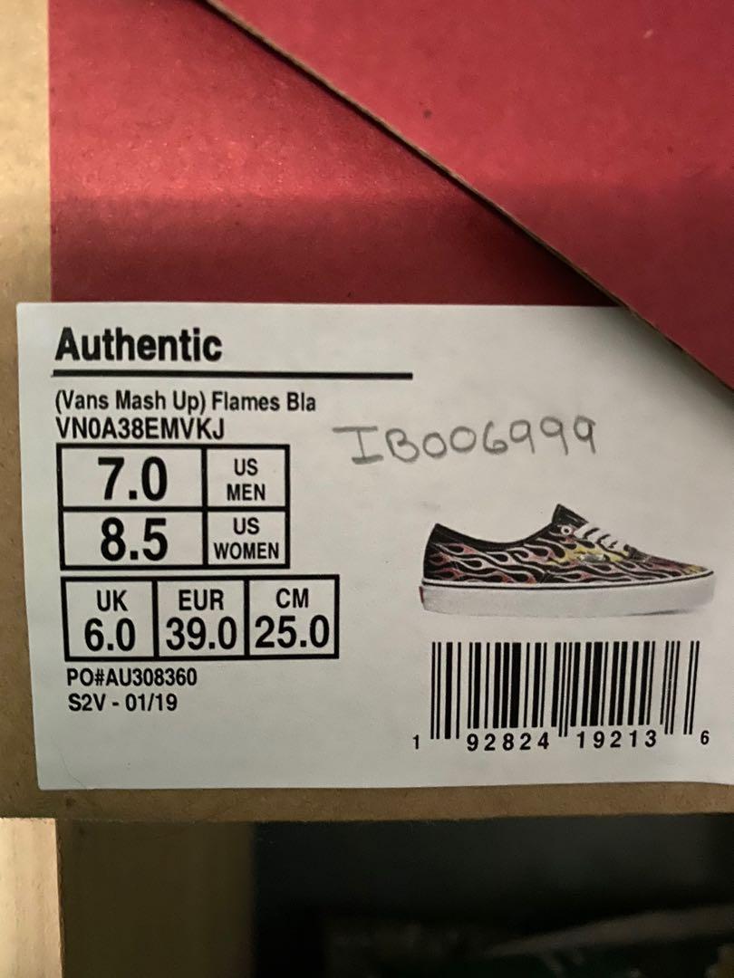 vans authentic mash up flames