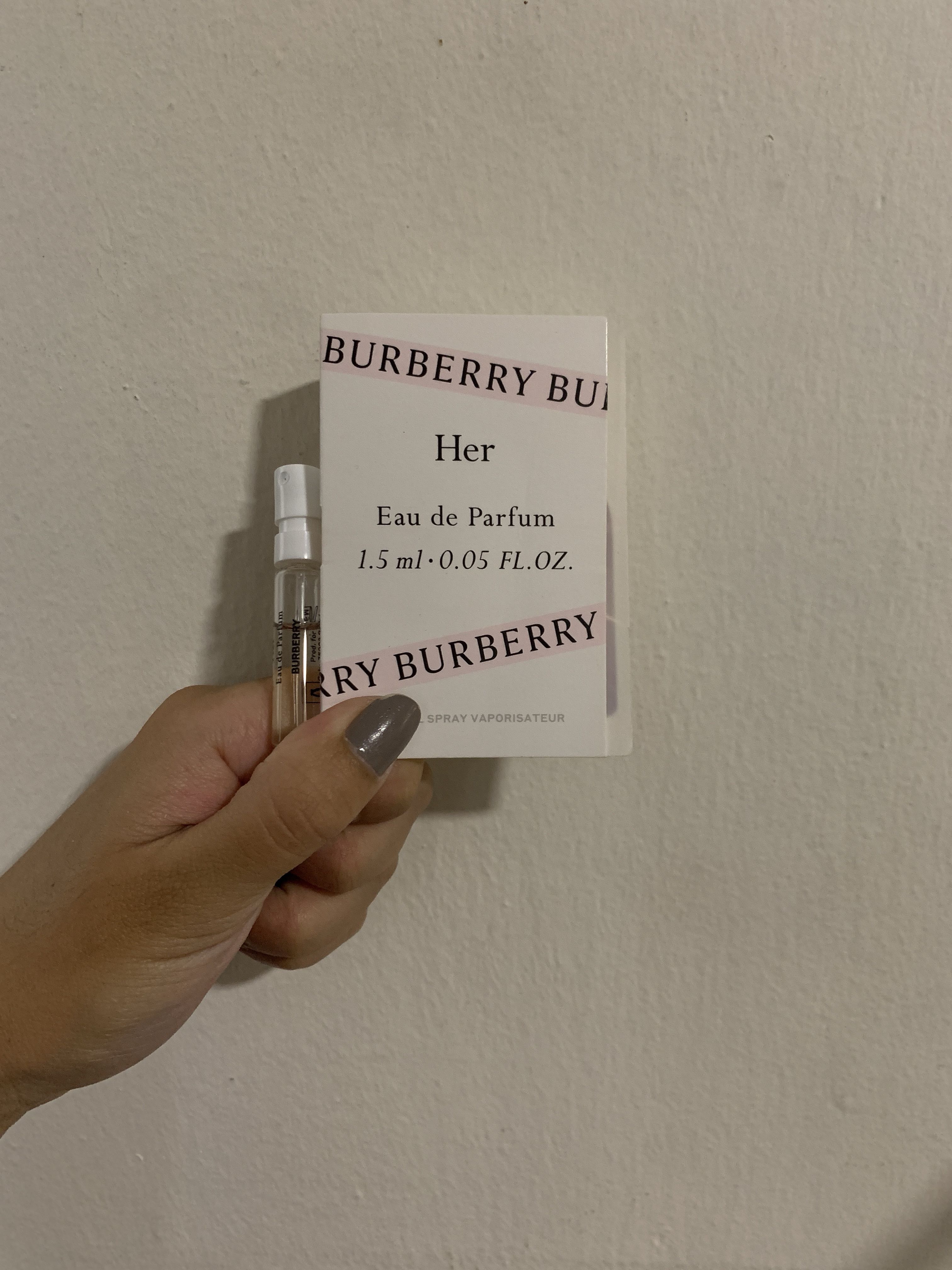 burberry her sample