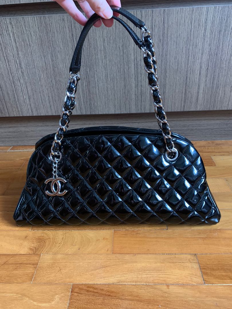 chanel patent bowling bag