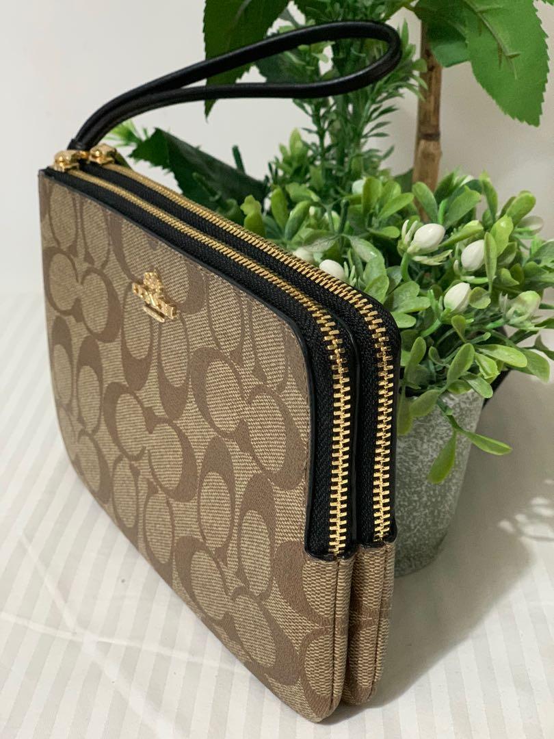 Coach signature pvc double zip wallet new arrivals