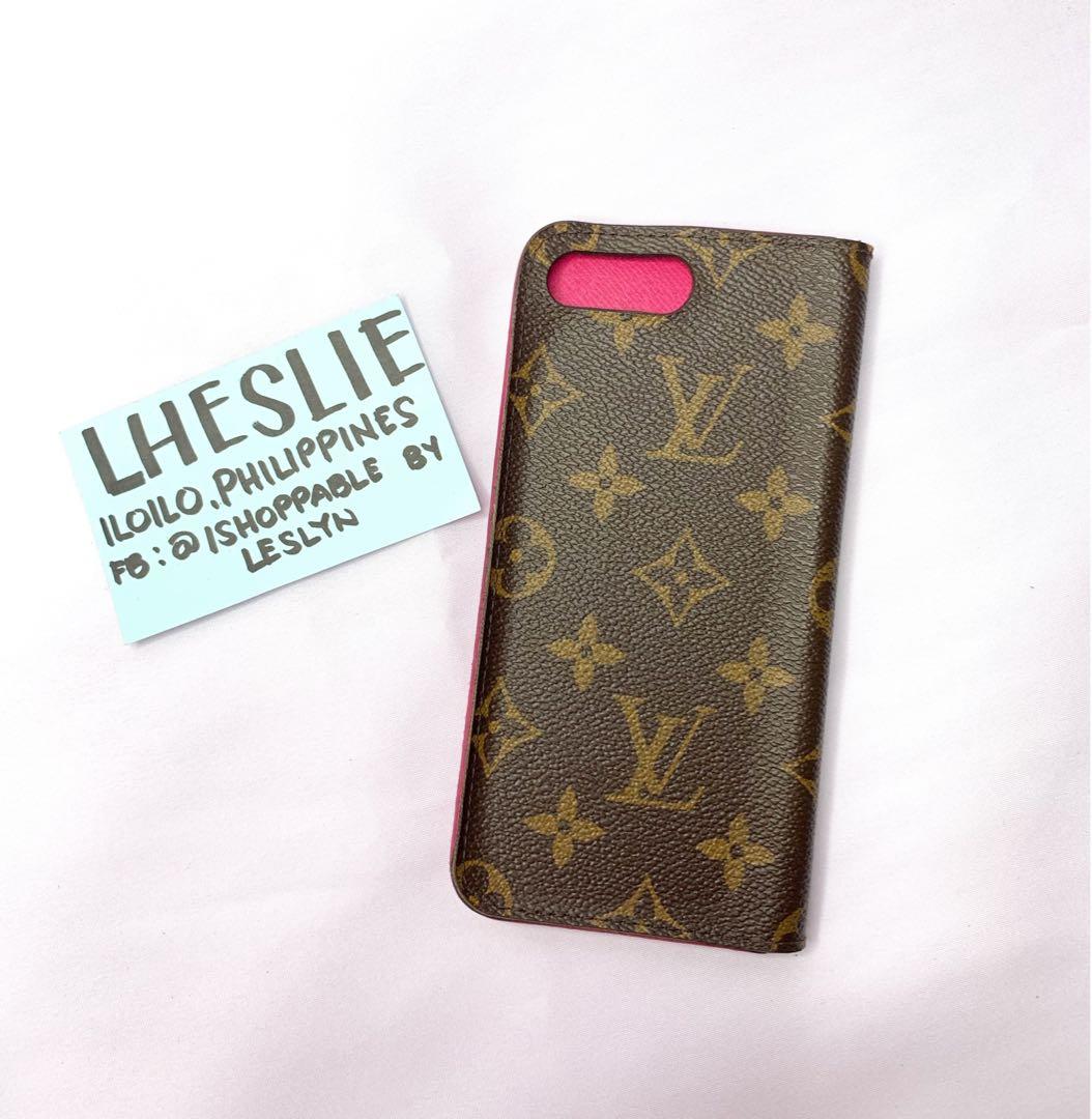Louis Vuitton iPhones 7plus/8plus Folio Flip Case (Category: Cases & Sleeves) located in Cabatuan. Submitted by ishoppable (Listing ID 283918585, Image 1). Description: iPhone 7 plus & 8 plus folio case 💯 original Preloved The adhesive is not that sticky anymore. No cracks or tears in canvass. The back part slightly curls up. Please check individual photo to see the flaws and for your understanding. What you see is what you get. No return, no ex