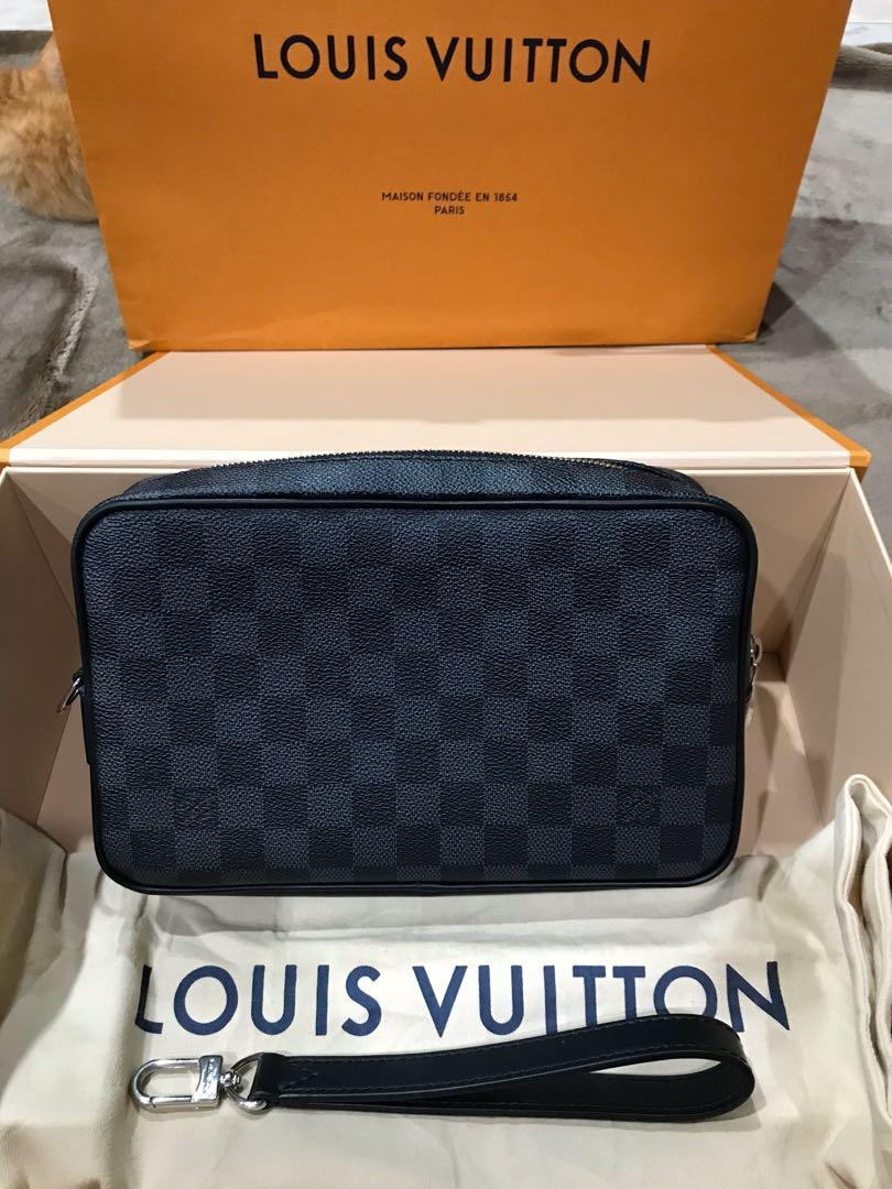 LOUIS VUITTON KASAI CLUTCH IN DAMIER GRAPHITE, Luxury, Bags