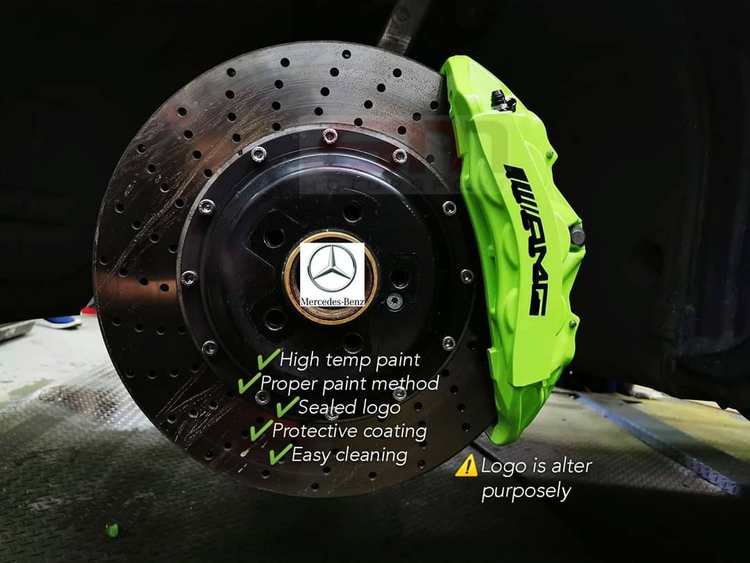 MercedesBenz Apple Green Brake Caliper Painting Job, Auto Accessories