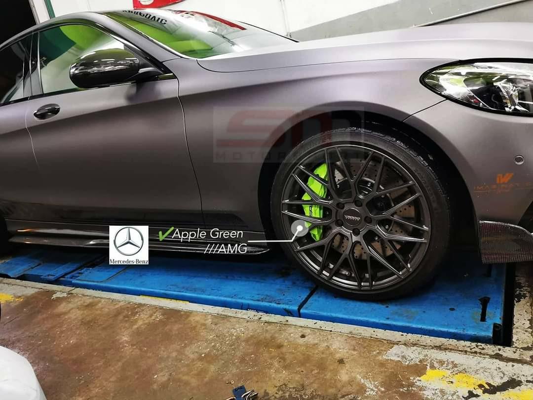 MercedesBenz Apple Green Brake Caliper Painting Job, Auto Accessories