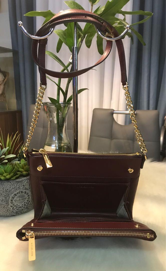 MK Kenly Large Double Zip Crossbody Clutch Bag, Women's Fashion, Bags