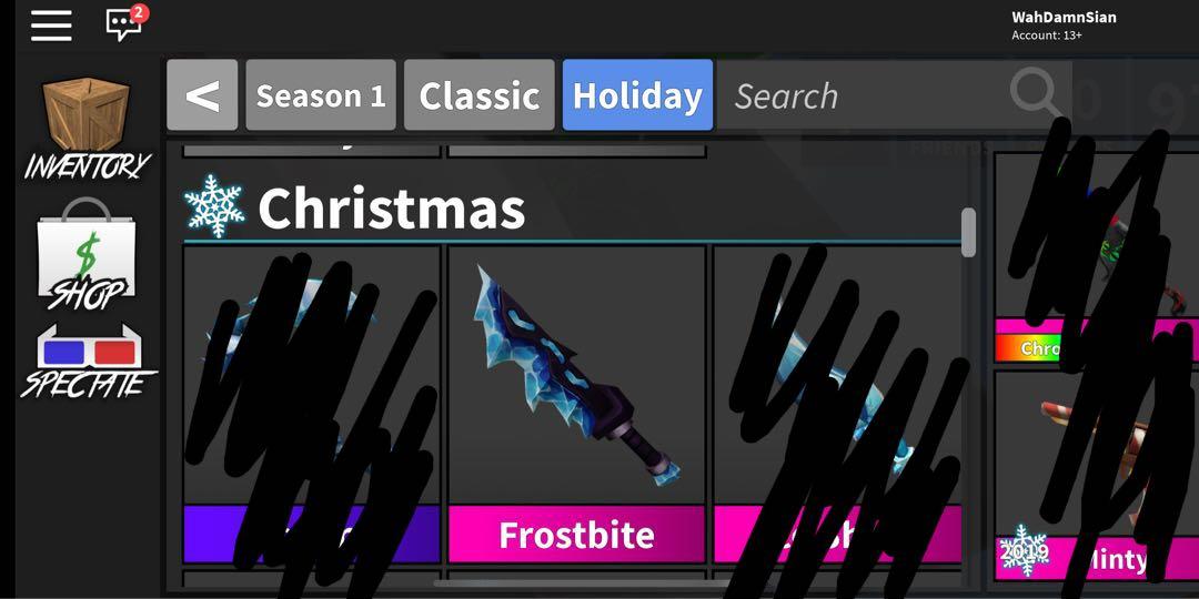 Murder Mystery 2 Roblox Godly Knifes Toys Games Video Gaming In Game Products On Carousell - free xmas godly knife roblox murder mystery 2