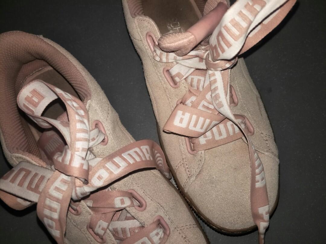 pink puma platform sneakers