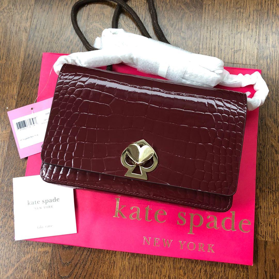 Kate spade romy croc embossed chain wallet store