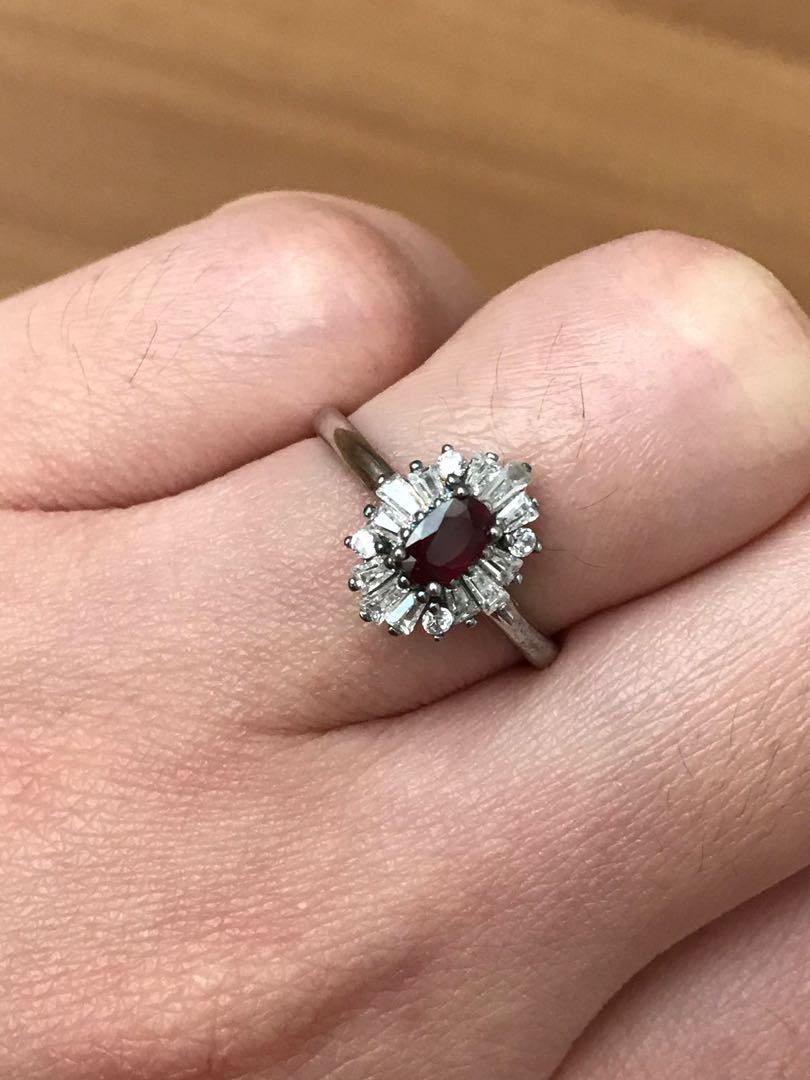Ruby Ring (Category: Necklaces) located in Cheras. Submitted by used.underused (Listing ID 283970880, Image 1). Description: Natural ruby stone set in 925 silver ring. Size 12..