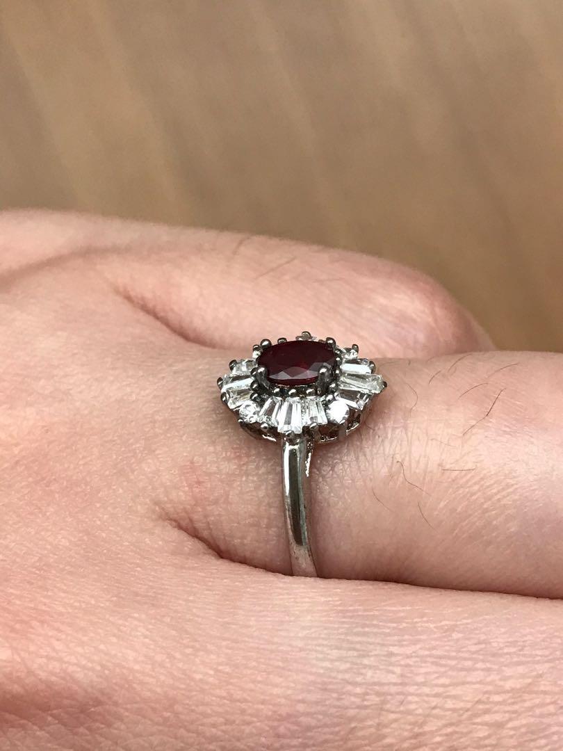 Ruby Ring (Category: Necklaces) located in Cheras. Submitted by used.underused (Listing ID 283970880, Image 3). Description: Natural ruby stone set in 925 silver ring. Size 12..