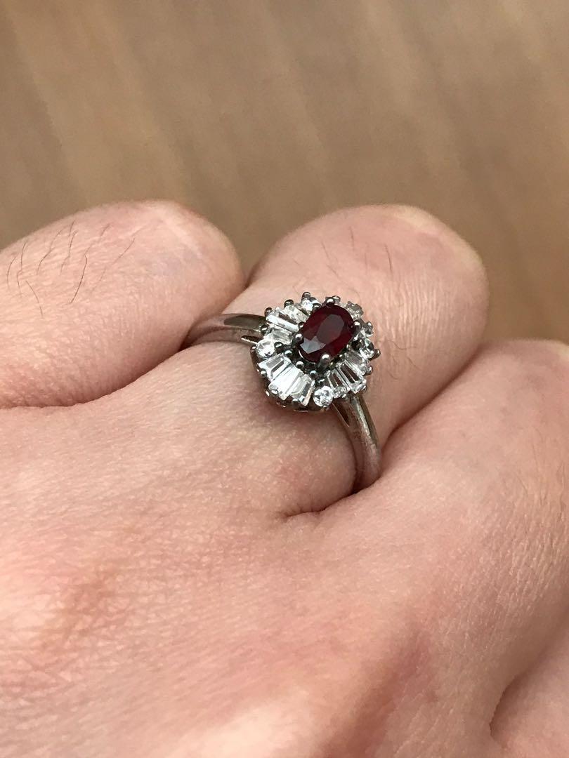 Ruby Ring (Category: Necklaces) located in Cheras. Submitted by used.underused (Listing ID 283970880, Image 2). Description: Natural ruby stone set in 925 silver ring. Size 12..