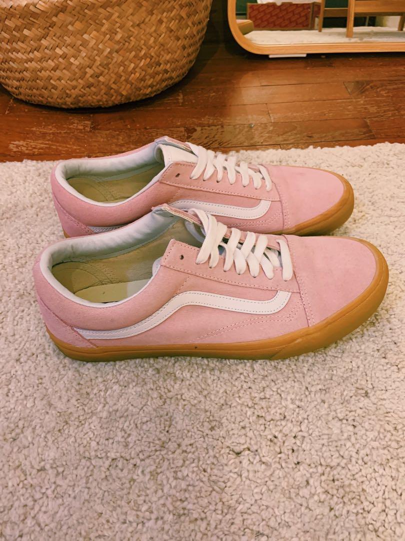 pink vans gum sole