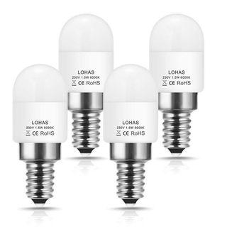 LOHAS E14 Mini LED Bulbs, 1.5W SES Bulb, Equivalent to 15W Small Edison Screw Bulbs, 6000K Day White, 150Lm, Energy Saver, LED Light Bulbs, 4-Pack [Energy Class A+]