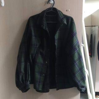 墨綠格紋外套