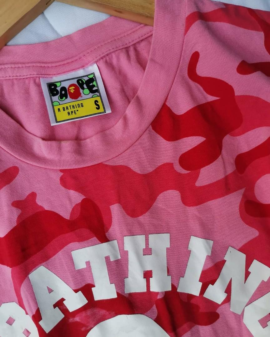 Pink camo deals bape shirt
