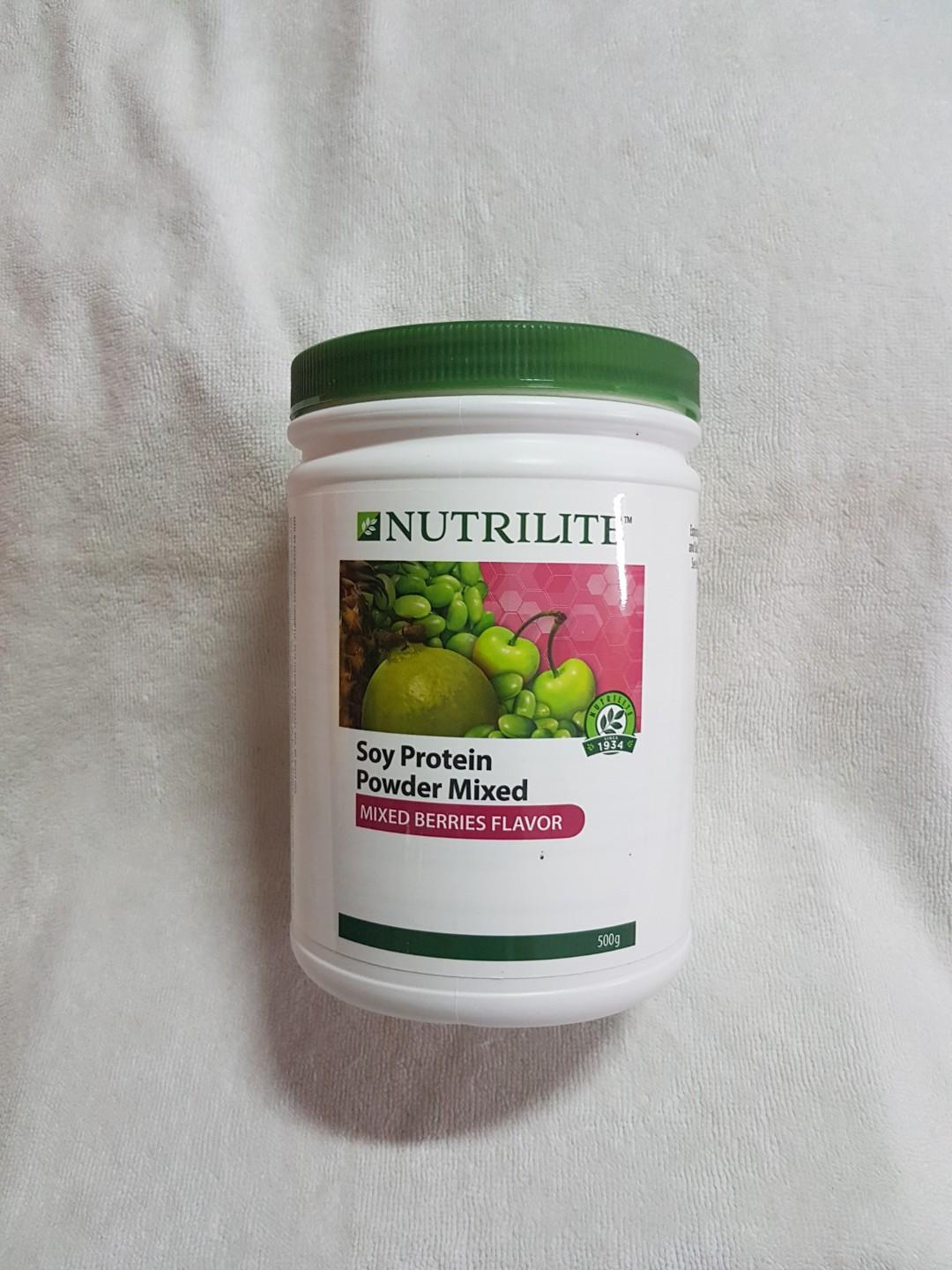 Amway NUTRILITE Soy Protein Drink Mix Mixed Berries Flavor (500g