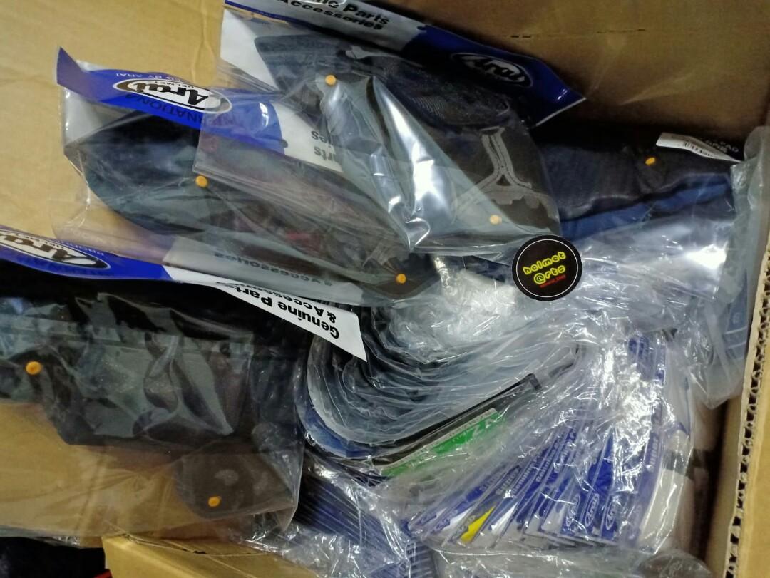 Arai Helmet Parts Restock (Category: Motorcycle Apparel) located in Singapore. Submitted by Helmet_arts (Listing ID 284197746, Image 1). Description: 🌟 Arai Helmet Parts 🌟 New stock freshly arrived from Japan..! Parts included : Padding, Shield, Arm etc... Details of the parts will be uploaded as soon as we sorted it out. 😍 💯% Authentic Arai Helmets and Parts from Japan or money back guaranteed Interested party can pm or whatsapp us at +65834