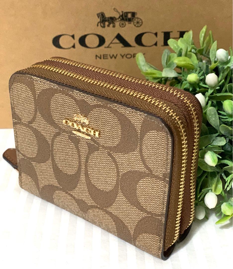 COACH Double Zip Around Wallet - Original from USA ?? Outlet Store,  Women's Fashion, Bags & Wallets, Wallets & Card Holders on Carousell